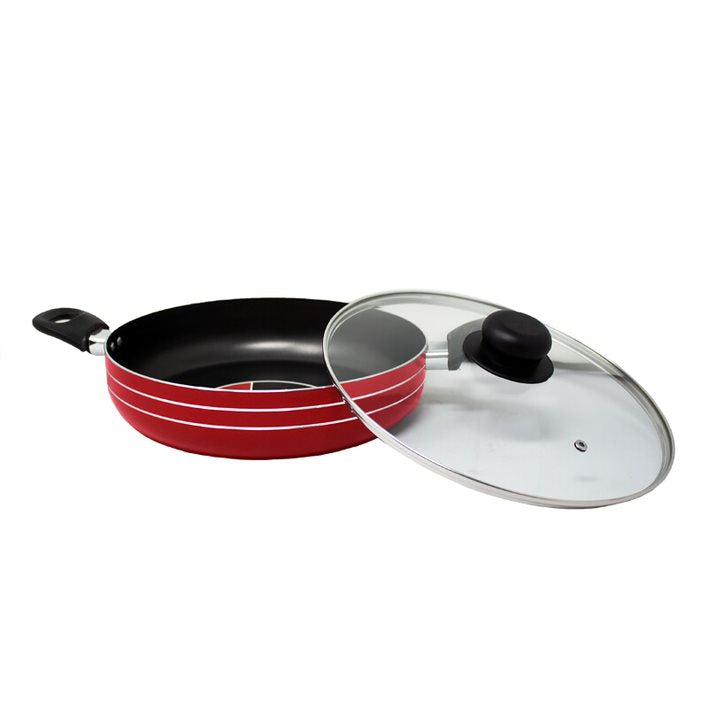 Arrocera 28 Cm con Tapa de Vidrio Antiadherente Roja Lamex 6731-3