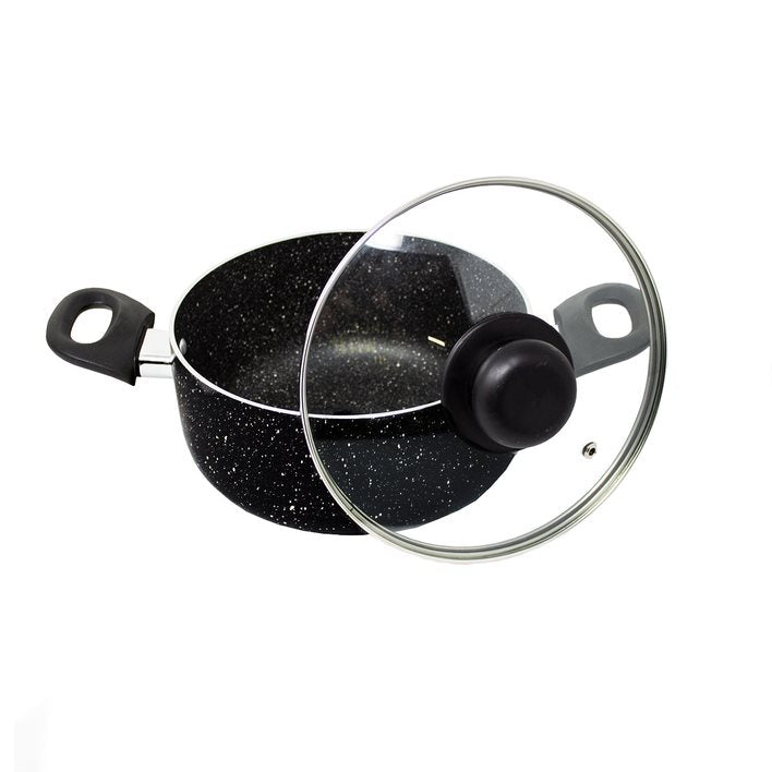 Batería de Cocina 16 Piezas Black Stone 360° Negro Lamex 6781-8