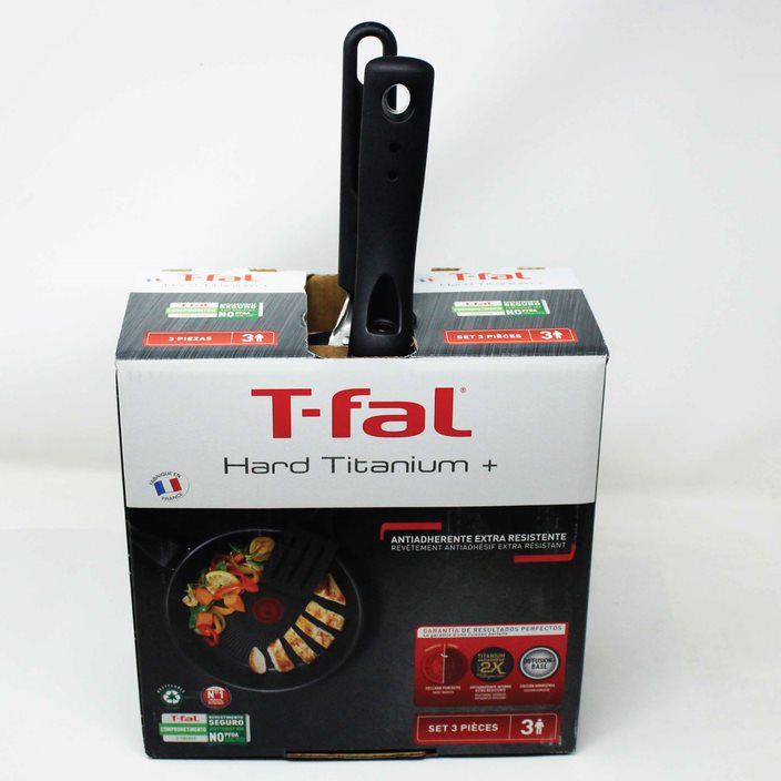 Juego de 2 Sartenes 20/24 cm + Crepera 25 cm Hard Titanium+ T-Fal C3829182
