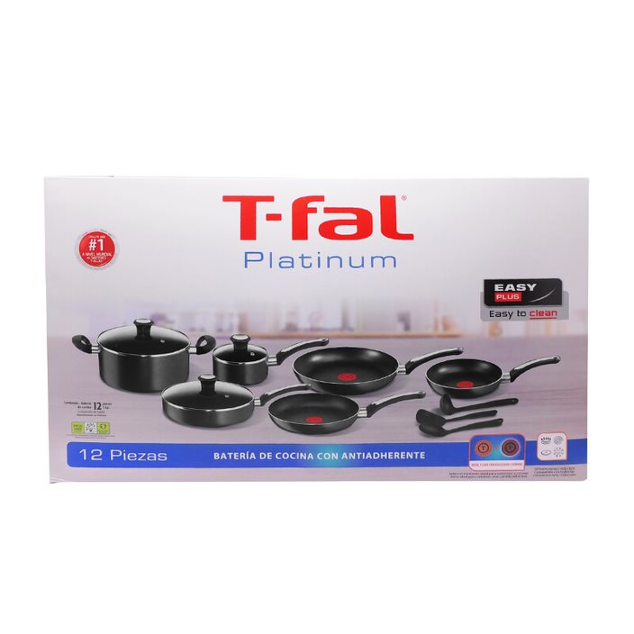 Batería de Cocina 12 Piezas New Platinum T-Fal B182SC84