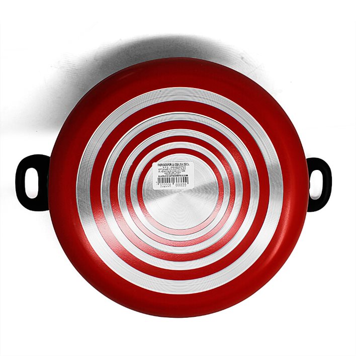 Olla 32 cm (11.6 L) con Antiadherente y Tapa Vidrio Roja Lamex 6669-9