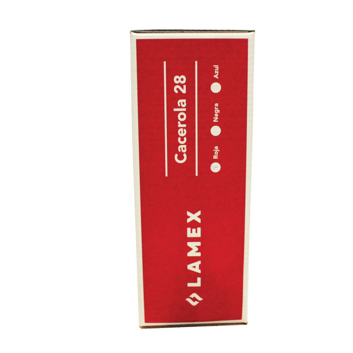 Cacerola 28 Cm Con Tapa de Vidrio Antiadherente Roja Lamex 6672-9