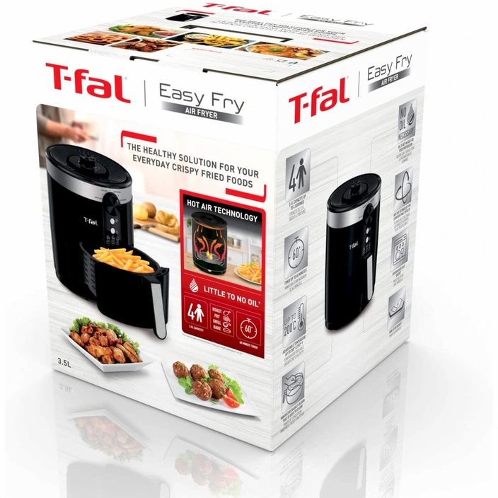 Freidora de Aire 3.5 L Easy Fry Negra T-Fal EY1208MX