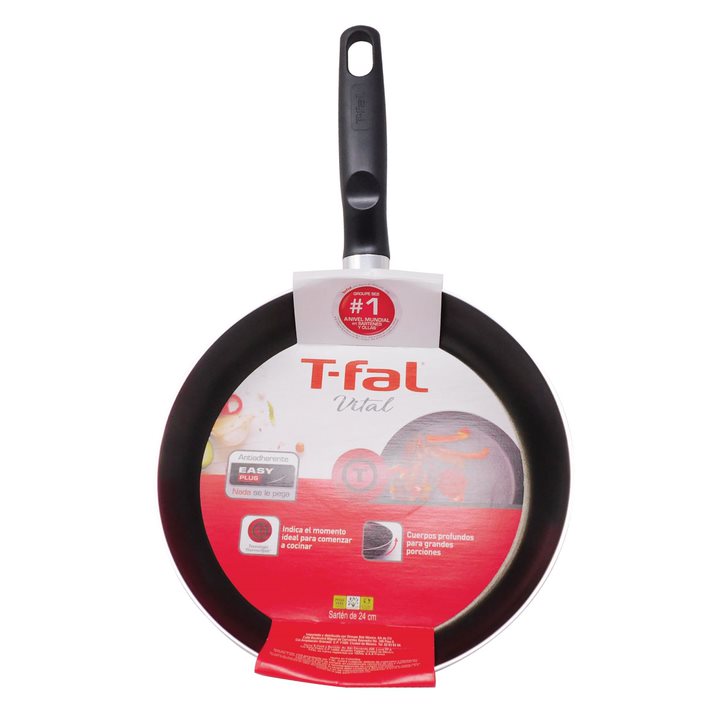 Sartén 26 Cm con Antiadherente Easy Plus Vital Negro T-fal 0388600