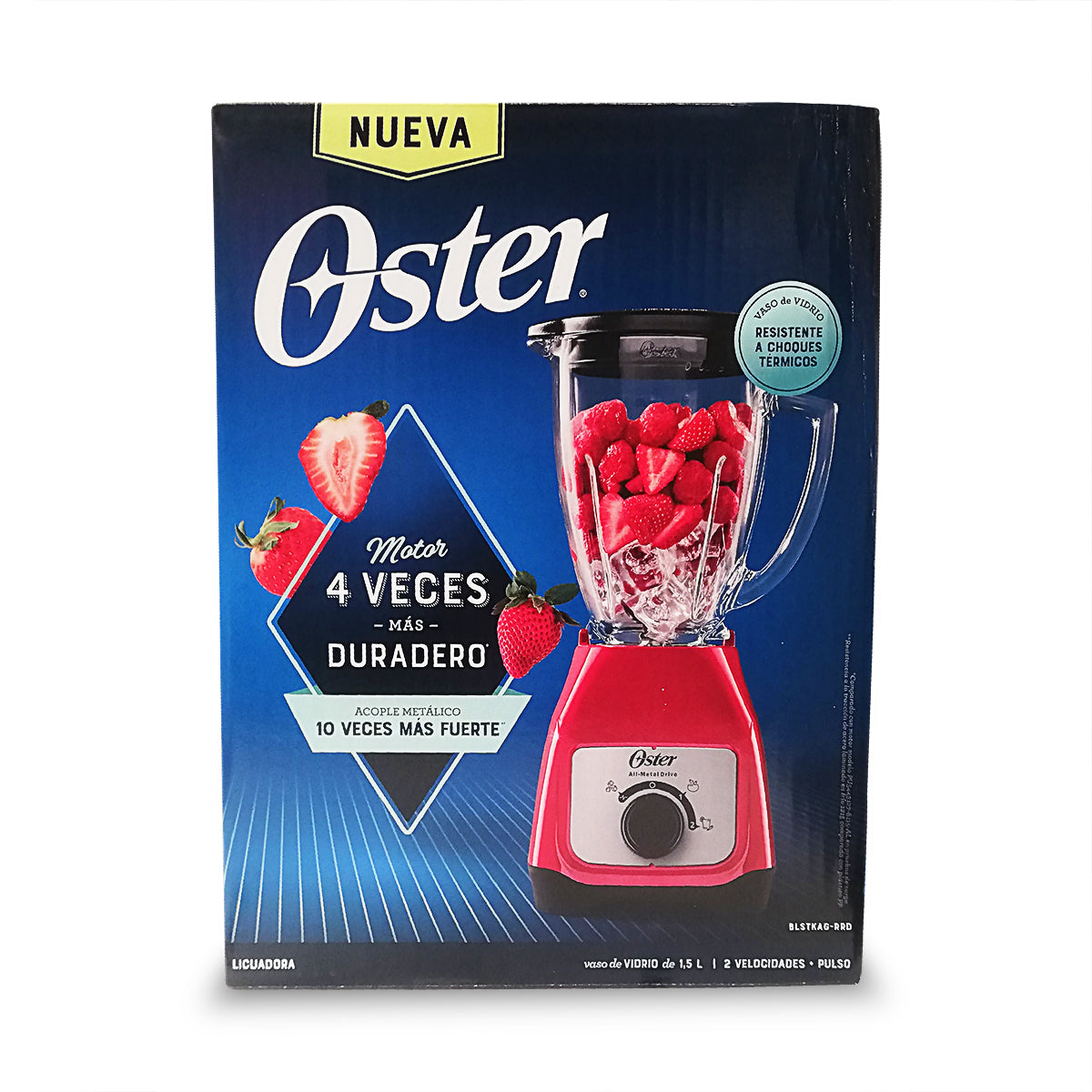 Licuadora 2 Vel + Pulso Oster Roja
