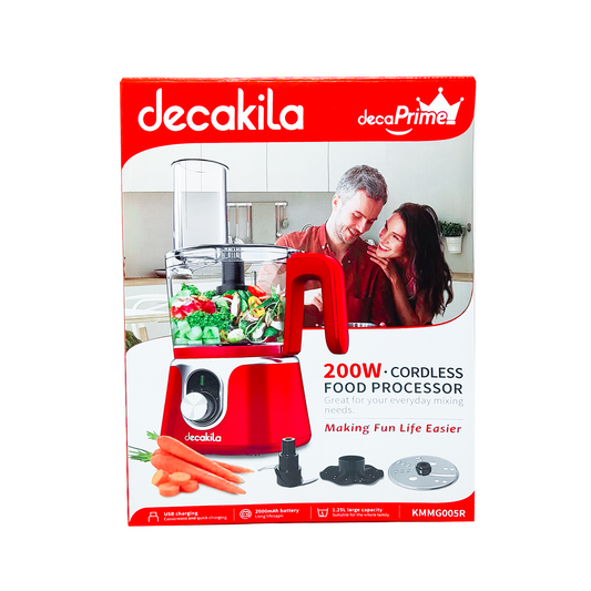Procesador de Alimentos Inalámbrico Rojo Decakila KMMG005R (Caja de 4 Piezas)