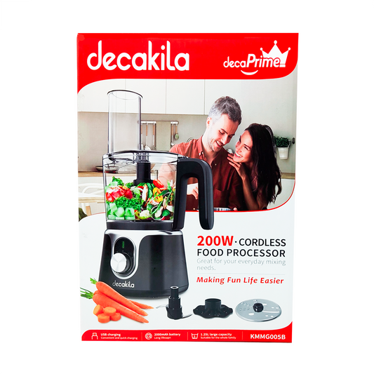 Procesador de Alimentos Inalámbrico Negro Decakila KMMG005B (Caja de 4 Piezas)