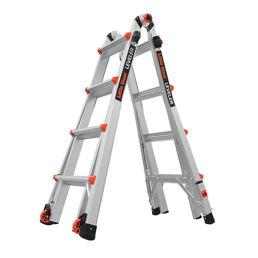 Escalera De Aluminio 17' (5.18 m) Tipo I A con Niveladores Leveler Little Giant 16517