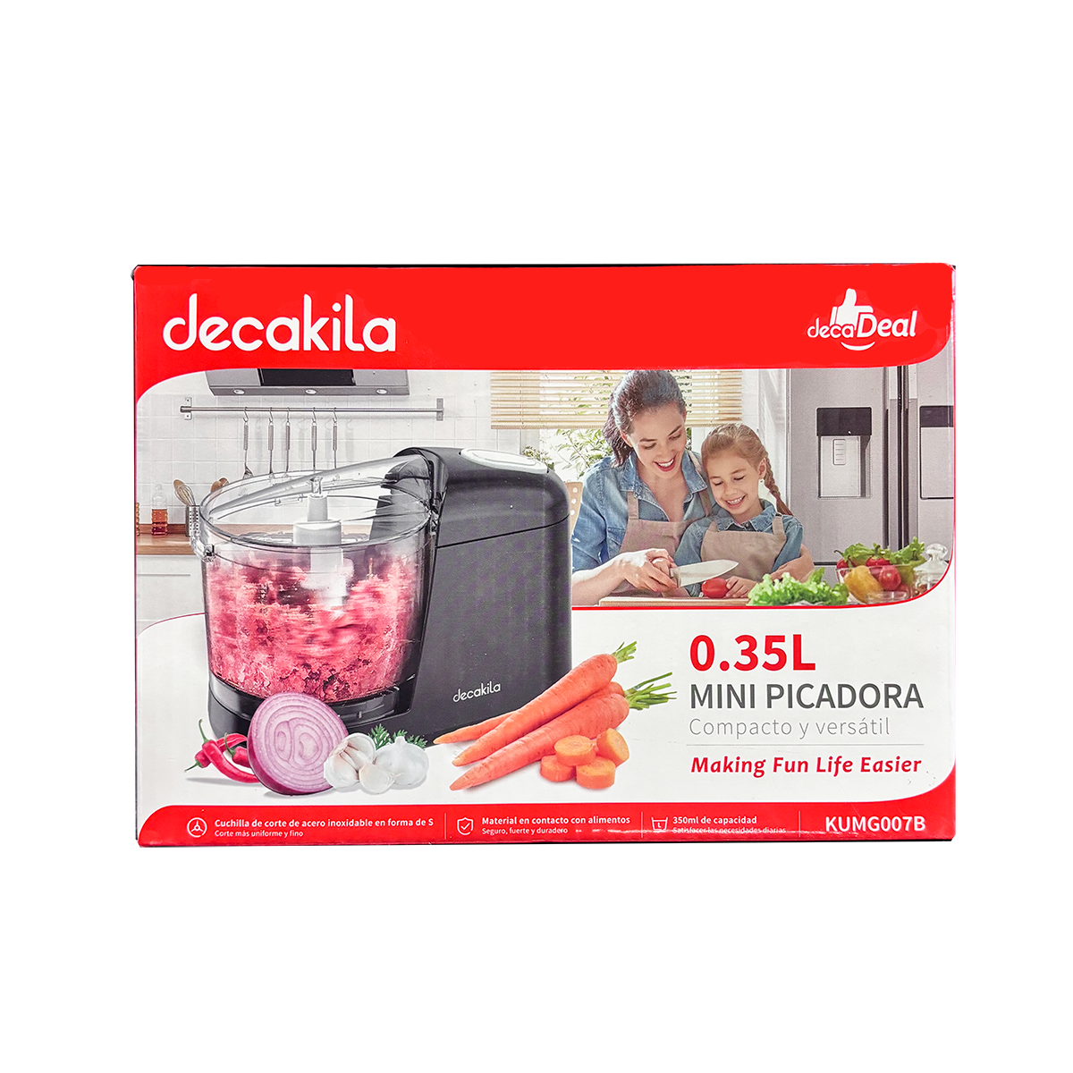 Mini Procesador De Alimentos 350 ml Negro Decakila KUMG007B