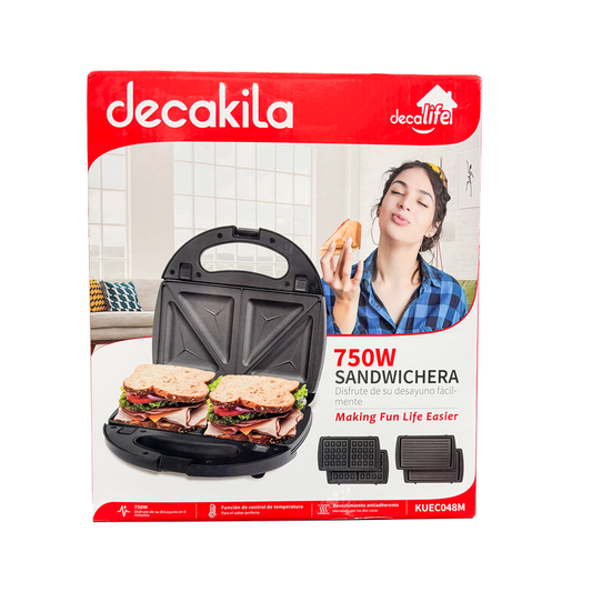 Sandwichera 3 en 1 Decakila KUEC048M (Paquete con 6 piezas)