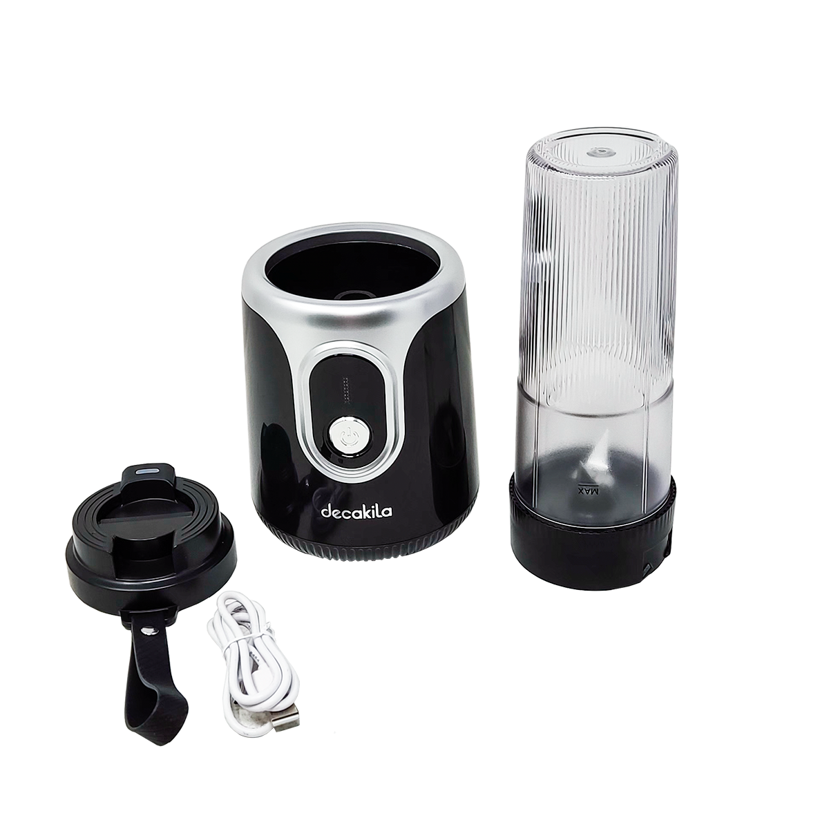 Licuadora Personal 500 ml Inalámbrica Negra Decakila KMJB022B (Caja con 8 Piezas)