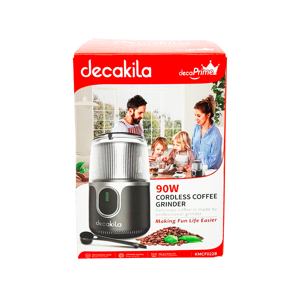 Molino de cafe Inalámbrico Negro Decakila KMCF022B (Caja de 12 Piezas)