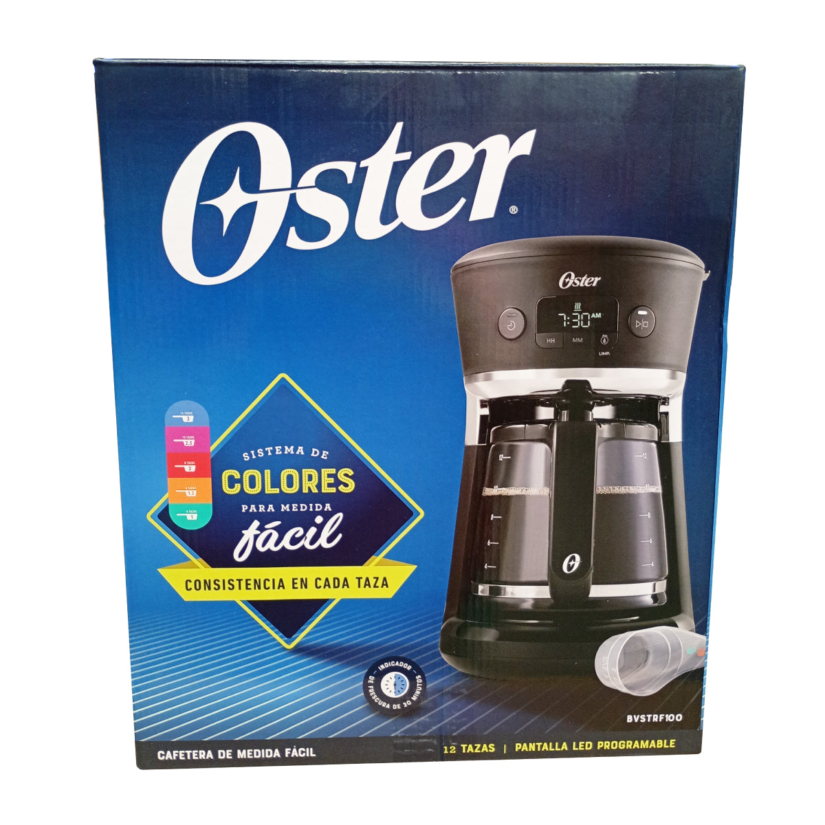 Cafetera Programable 12 Tazas con Sistema de Medida en Color Oster BVSTRF100-013 (2083222)