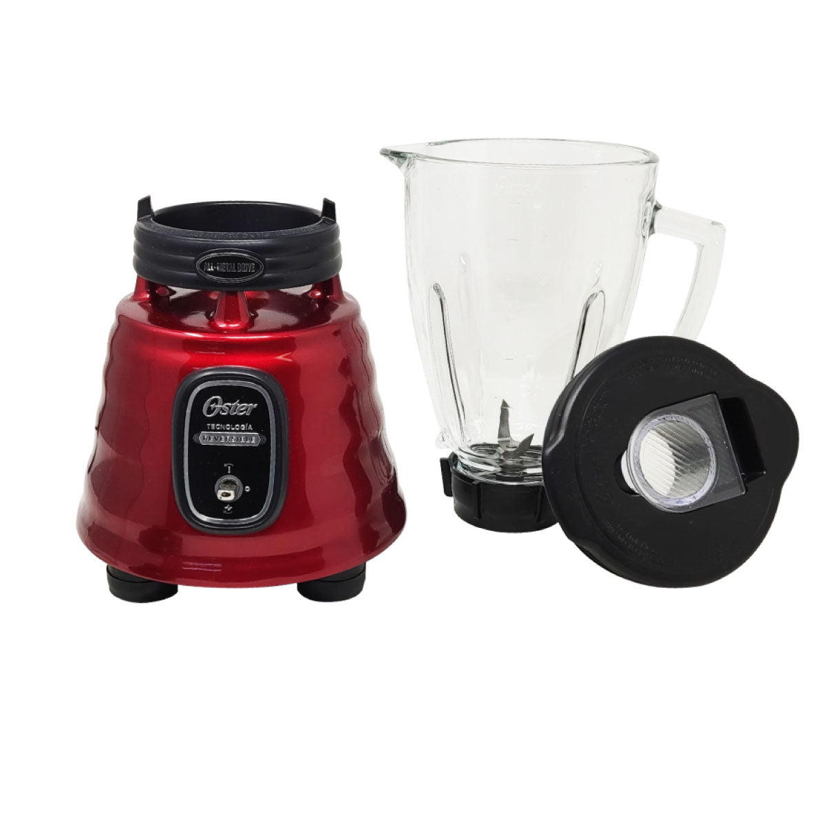 Licuadora Clásica Reversible 1 Velocidad + Pulso Vaso de Vidrio Rojo Oster BLSTBESTR (2114090)