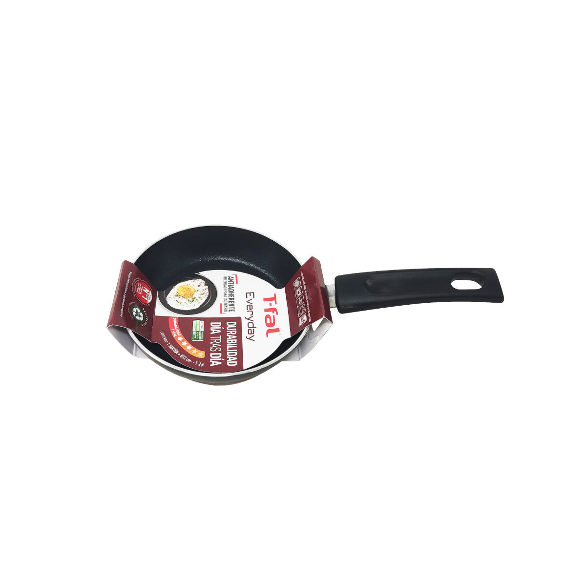 Sartén 12 Cm con Antiadherente Everyday Titanium Negro T-fal B2460084