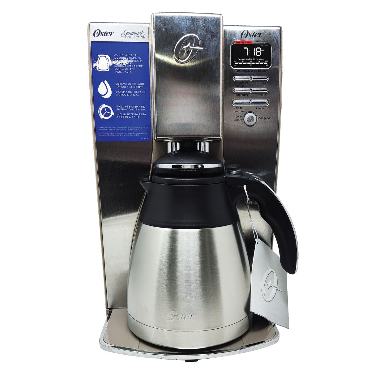 Cafetera Programable 10 Tazas Jarra de Acero Inoxidable Oster Bvstdc4411-013