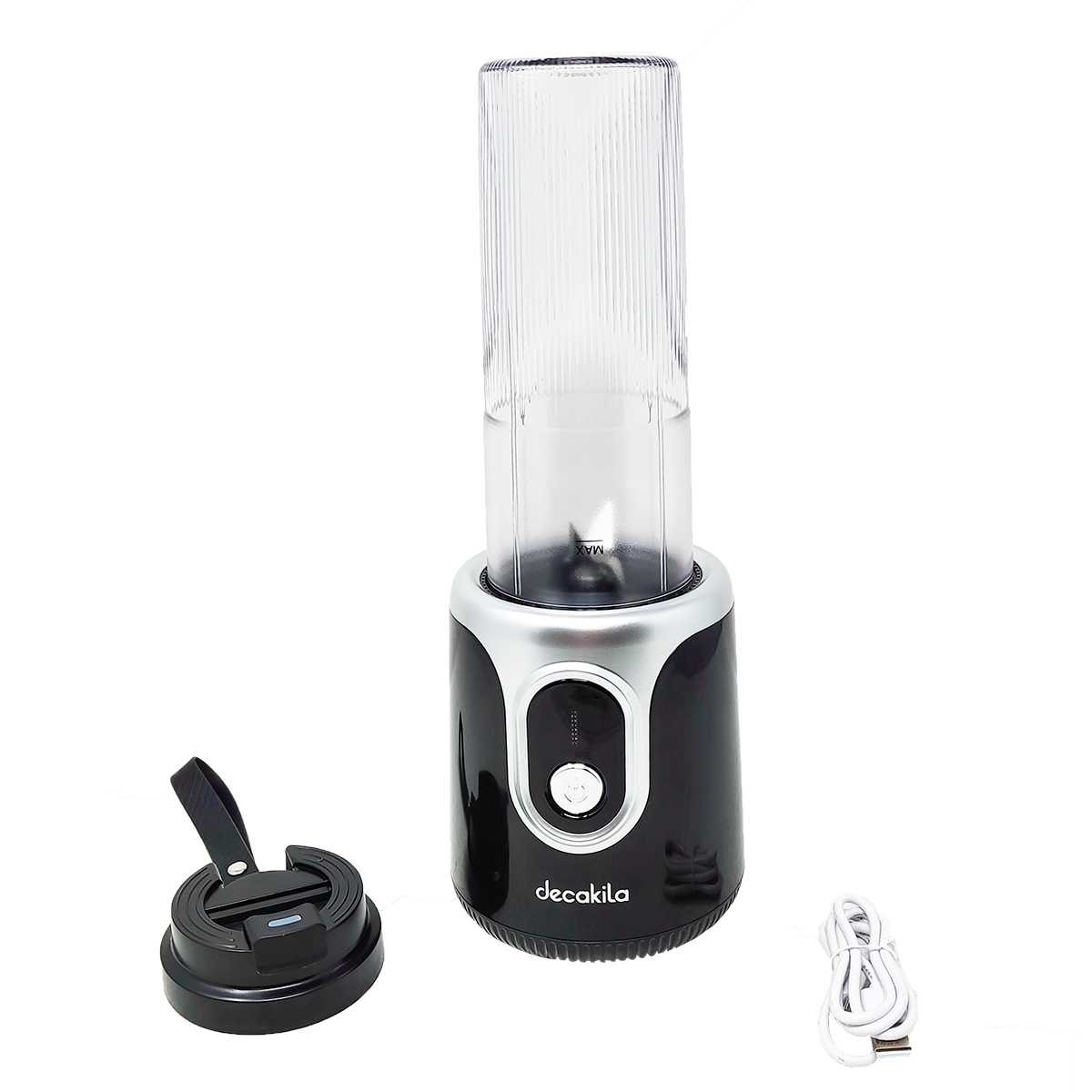 Licuadora Personal 500 ml Inalámbrica Negra Decakila KMJB022B (Caja con 8 Piezas)