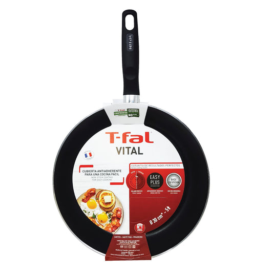 Sartén 30 Cm con Antiadherente Easy Plus Vital Negro T-fal 0388700