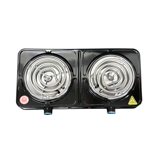 Parrilla eléctrica de 2 Resistencias con Regulador de Temperatura Negro Decakila KUCC002B