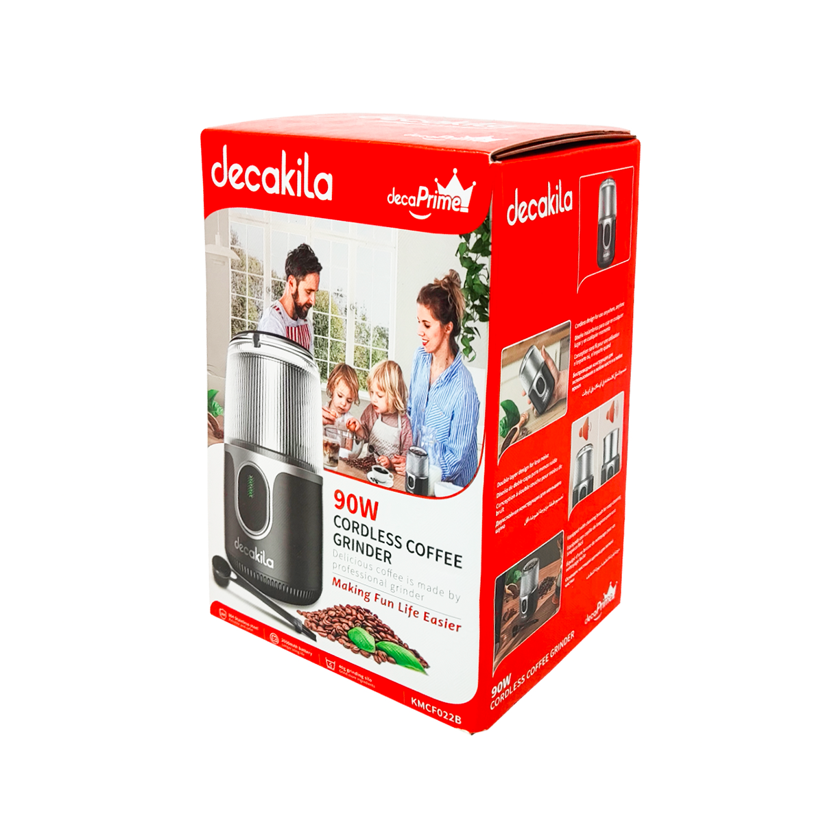 Molino de cafe Inalámbrico Negro Decakila KMCF022B (Caja de 12 Piezas)