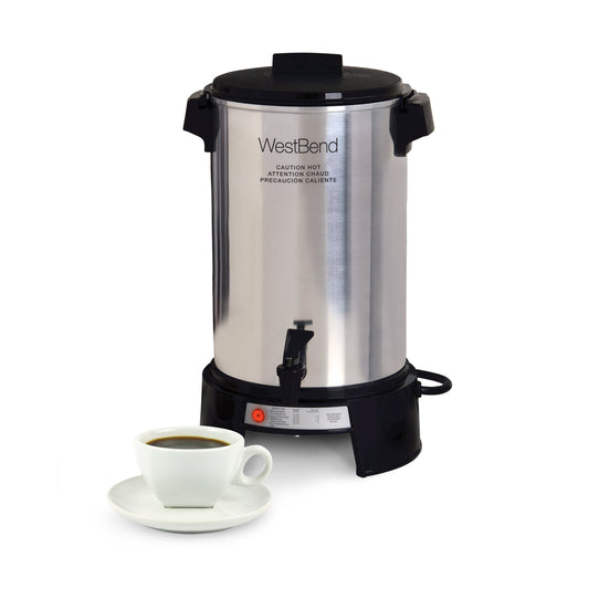Cafetera Percoladora de 36 Tazas Comercial en Aluminio Pulido West Bend 43536
