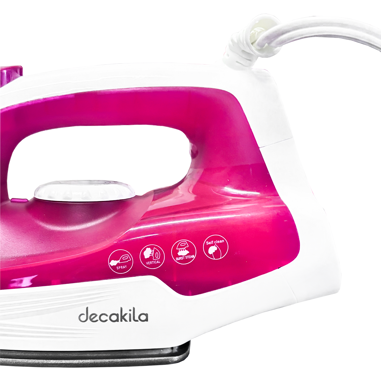 Plancha de Vapor Suela Antiadherente 1100 W  Rosa Decakila KUEN002R