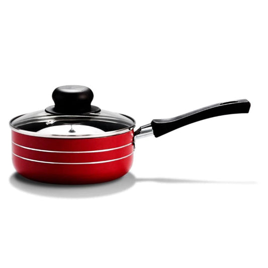 Cazo 16 Cm Antiadherente con Tapa de Vidrio Rojo Lamex 6630-9