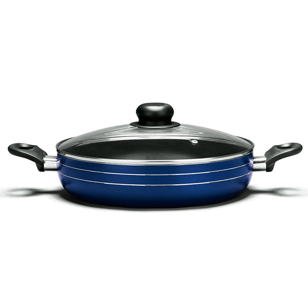 Arrocera 28 Cm con Tapa de Vidrio Antiadherente Azul Lamex 6730-6 (Paquete de 4 Piezas)