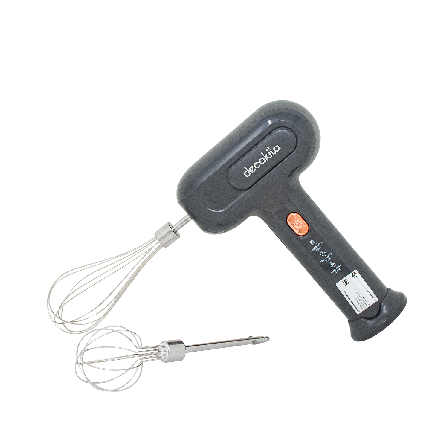 Batidora de Mano 3 Velocidades Inalámbrica Negro Decakila KMMX018G (Caja con 12 Piezas)