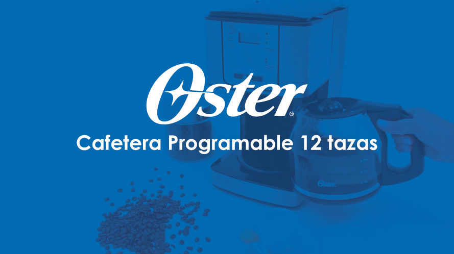 Cafetera Oster® de 12 tazas negra, jarra de vidrio y con filtro permanente  BVSTDCS12BN - Oster