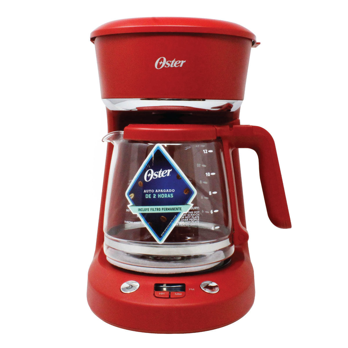 Cafetera Programable 12 Tazas Filtro Permanente Rojo Oster BVSTDCP12R-013 (2118214)