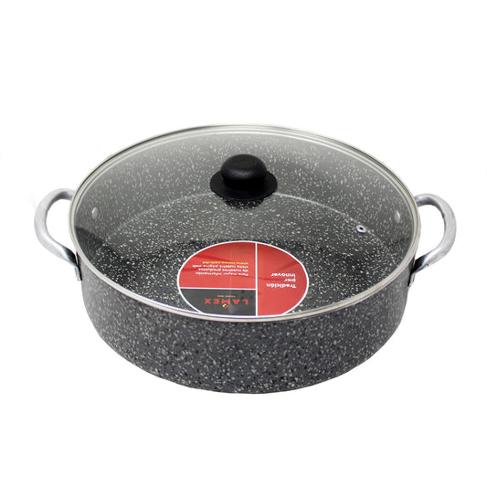 Budinera 34 cm Antiadherente Stone 360° con Tapa de Vidrio Lamex 6751-1