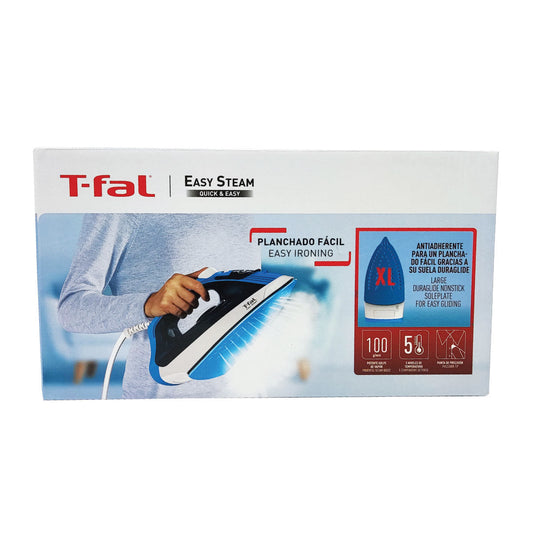 Plancha De Vapor Suela de Cerámica Easy Steam Azul T-Fal FV1940X0 (Caja de 6 Piezas)