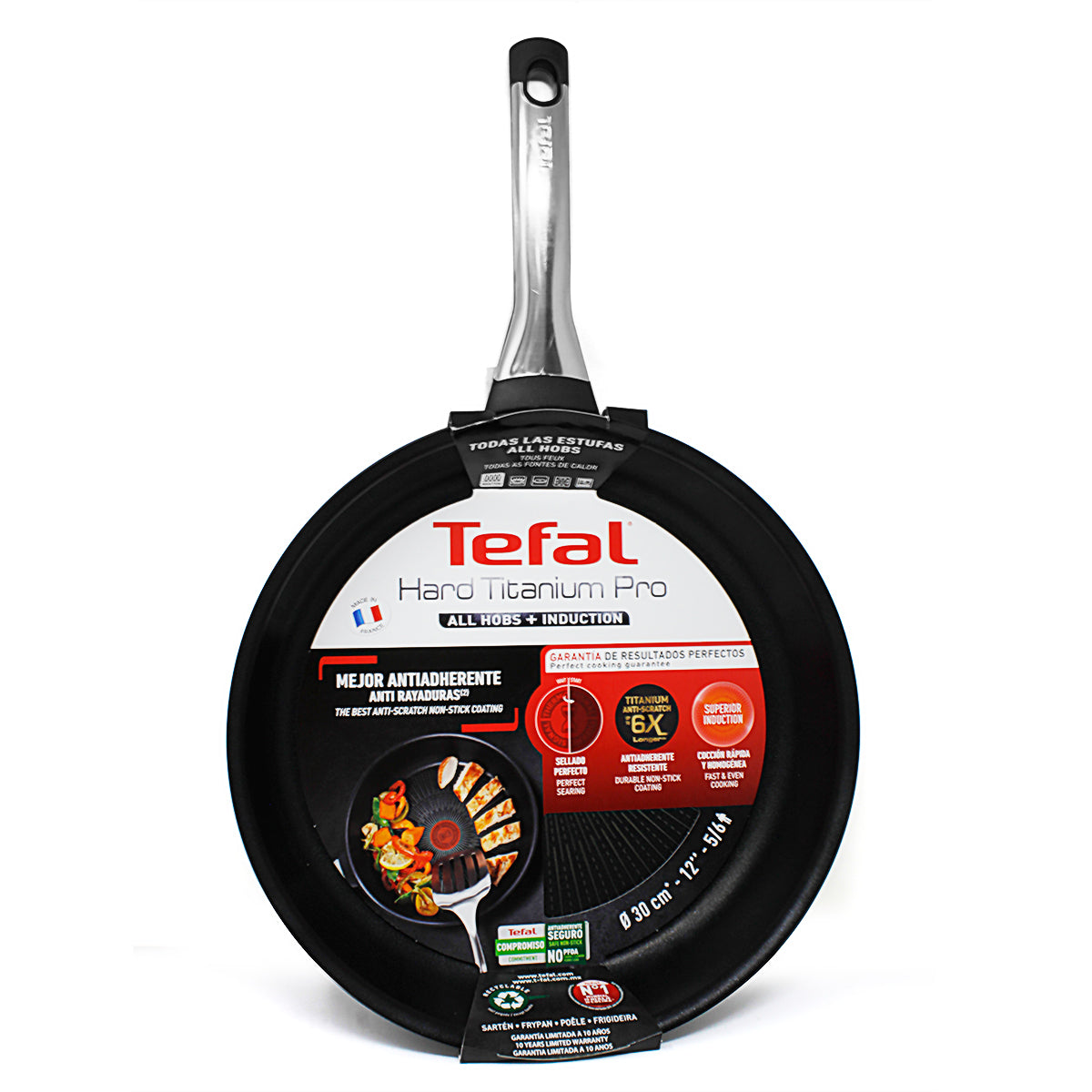 Sartén 30 cm Antiadherente Hard Titanium Pro Negro T-Fal G2690782