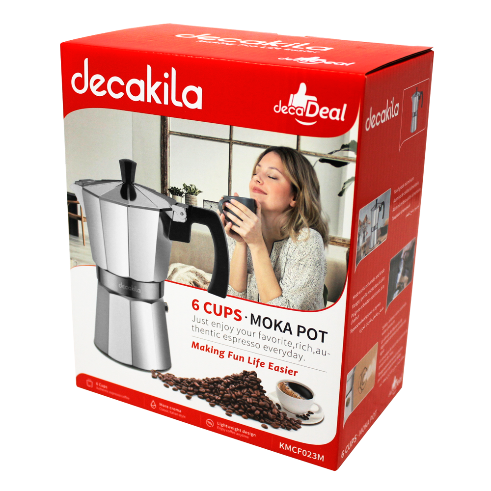 Cafetera de Expresso Moka 6 Tazas Aluminio Decakila KMCF023M