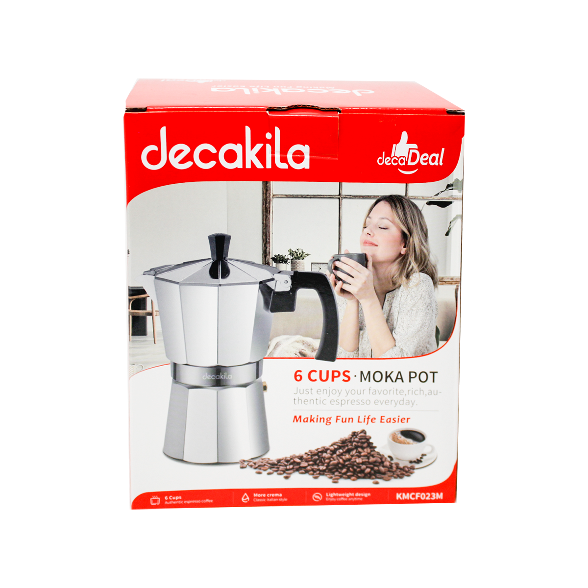 Cafetera de Expresso Moka 6 Tazas Aluminio Decakila KMCF023M