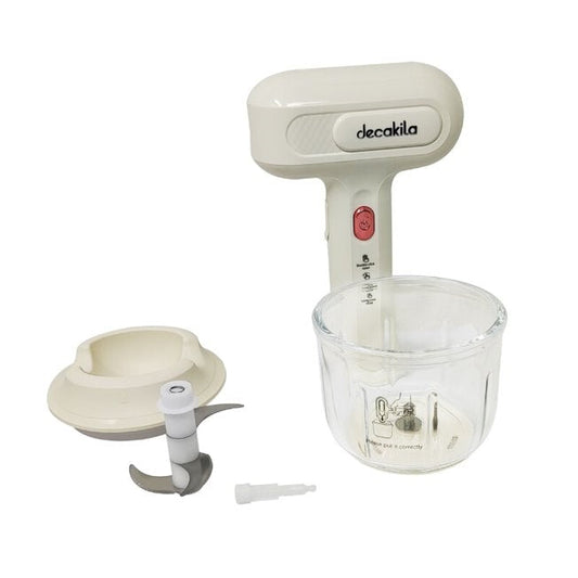 Batidora de Mano 3 Velocidades con Procesador Inalámbrica Blanca Decakila KMMX019E