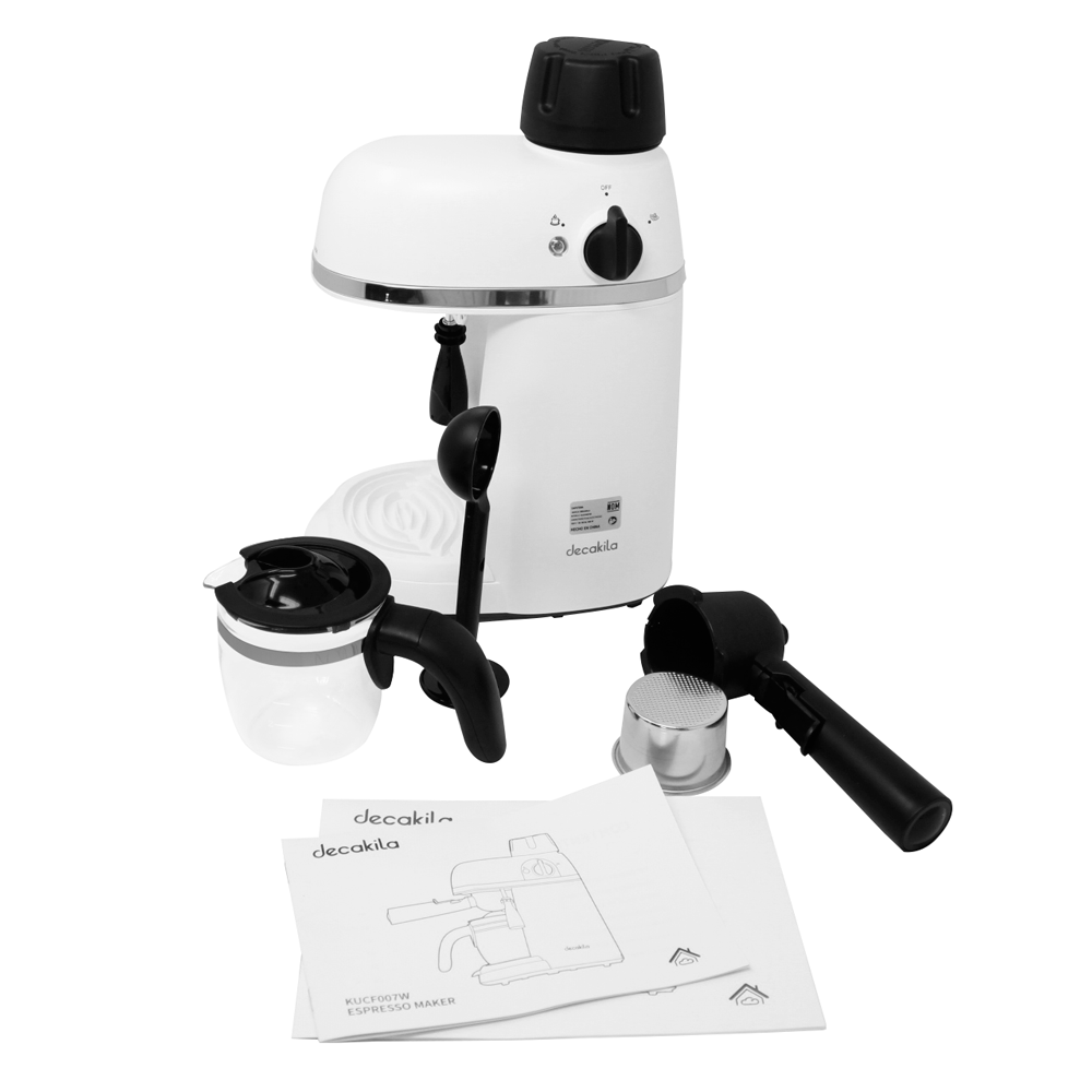 Cafetera de Expresso 4 Tazas 3.5 Bares Blanca Decakila KUCF007W (Caja de 4 Piezas)