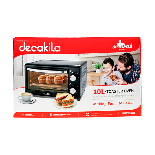 Horno Tostador Eléctrico 10 L Negro Decakila KUEV007B (Caja de 4 Piezas)