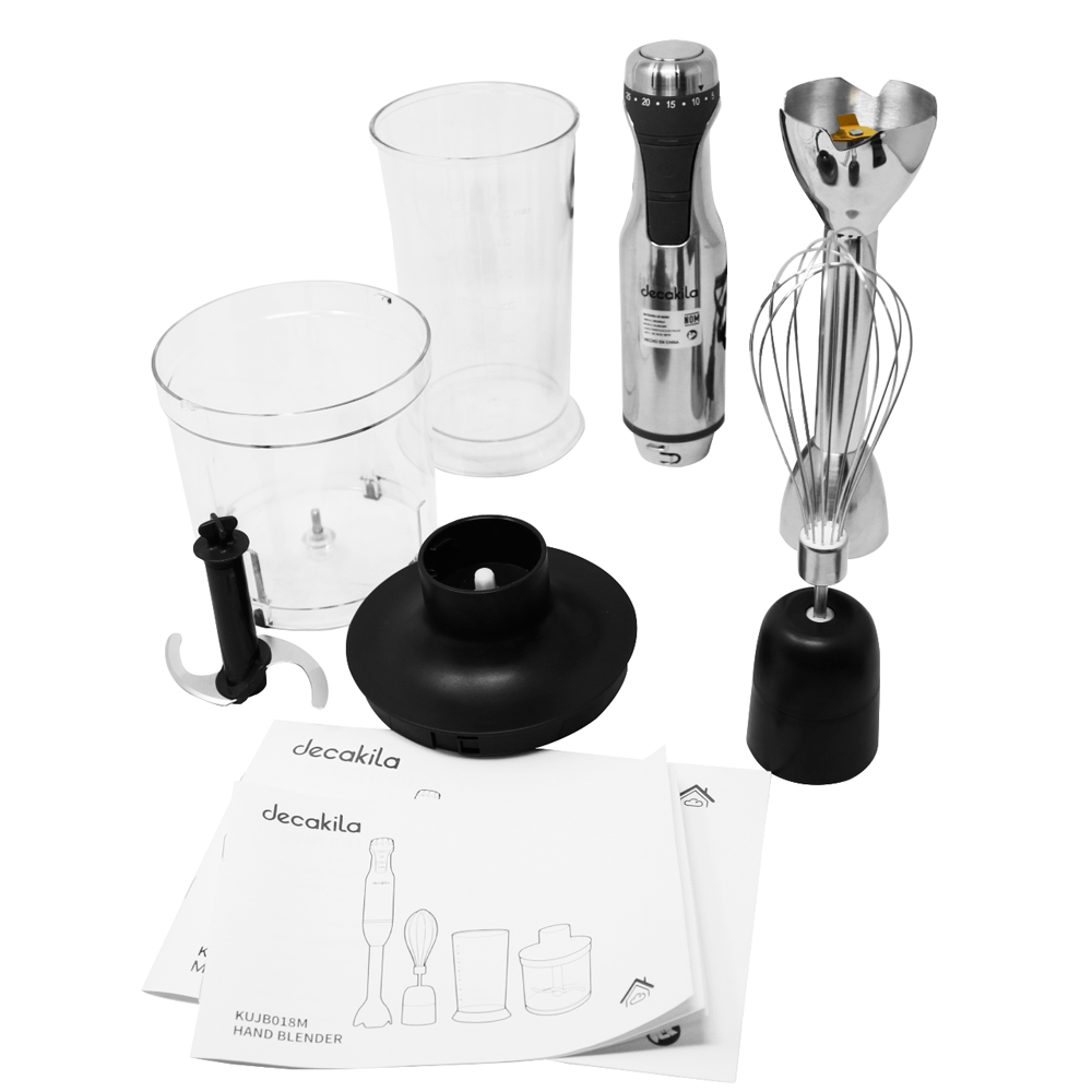 Batidora de Inmersión 4 en 1 600 W Acero Inoxidable Decakila KUJB018M (Caja de 6 Piezas)