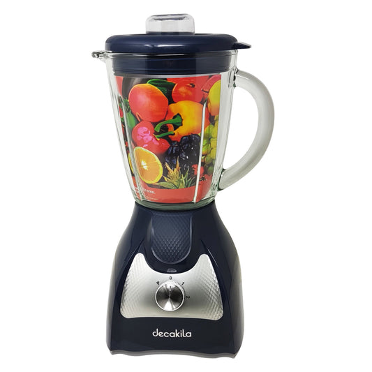 Licuadora 2 Velocidades Vaso Vidrio Azul Decakila KUJB045L