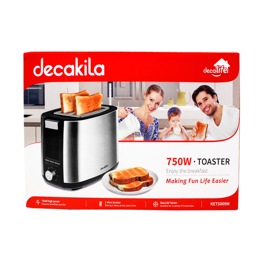 Tostador 2 Rebanadas Acero Inoxidable 750 W Decakila KUTS009M (Paquete con 6 piezas)