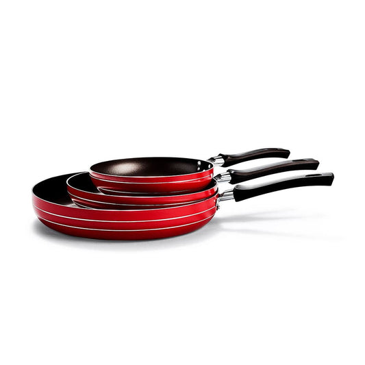 Juego de 3 Sartenes 20/24/30 cm Tradicional Rojo Lamex 6593-7