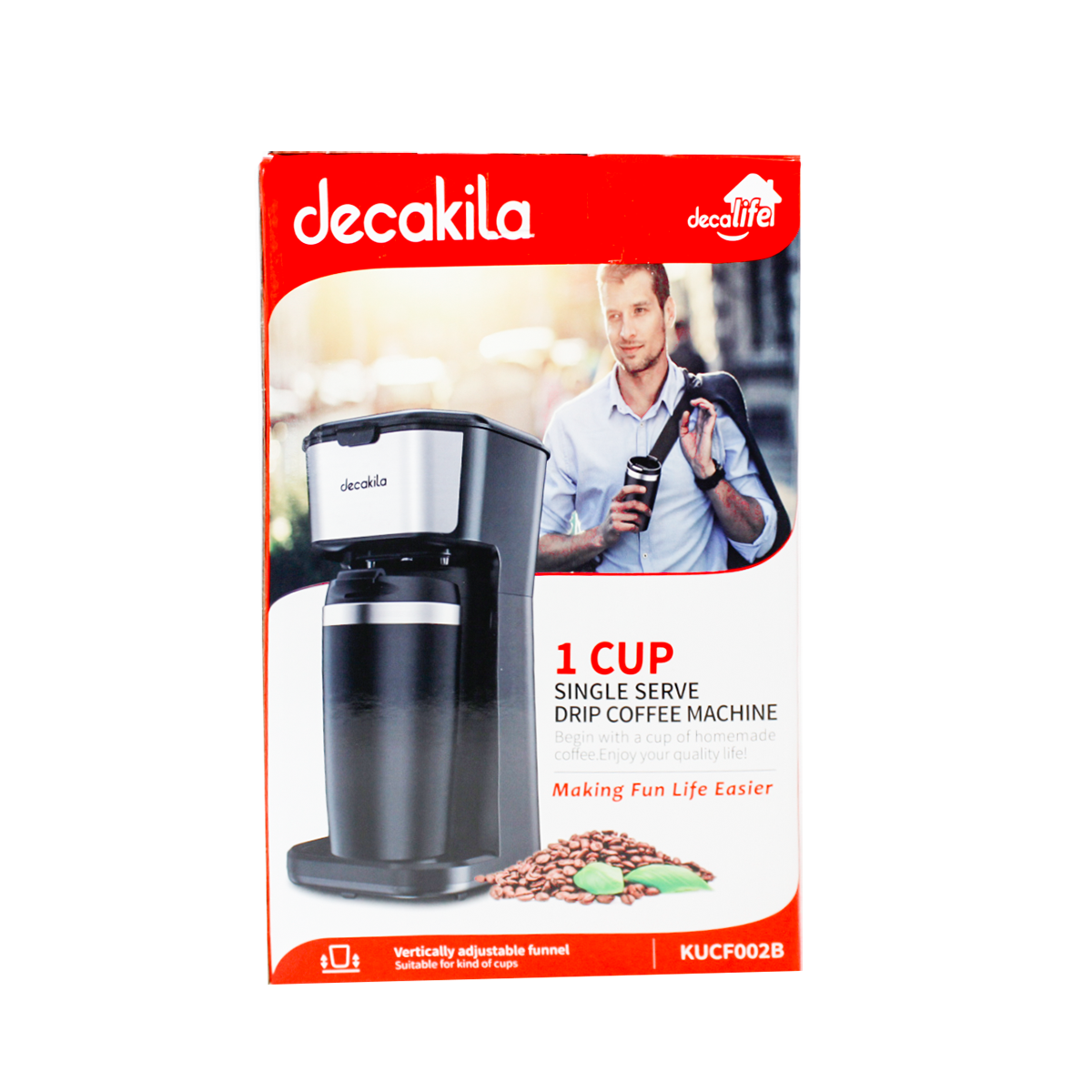 Cafetera de Goteo Personal con Vaso Térmico Decakila KUCF002B (Caja con 6 Piezas)