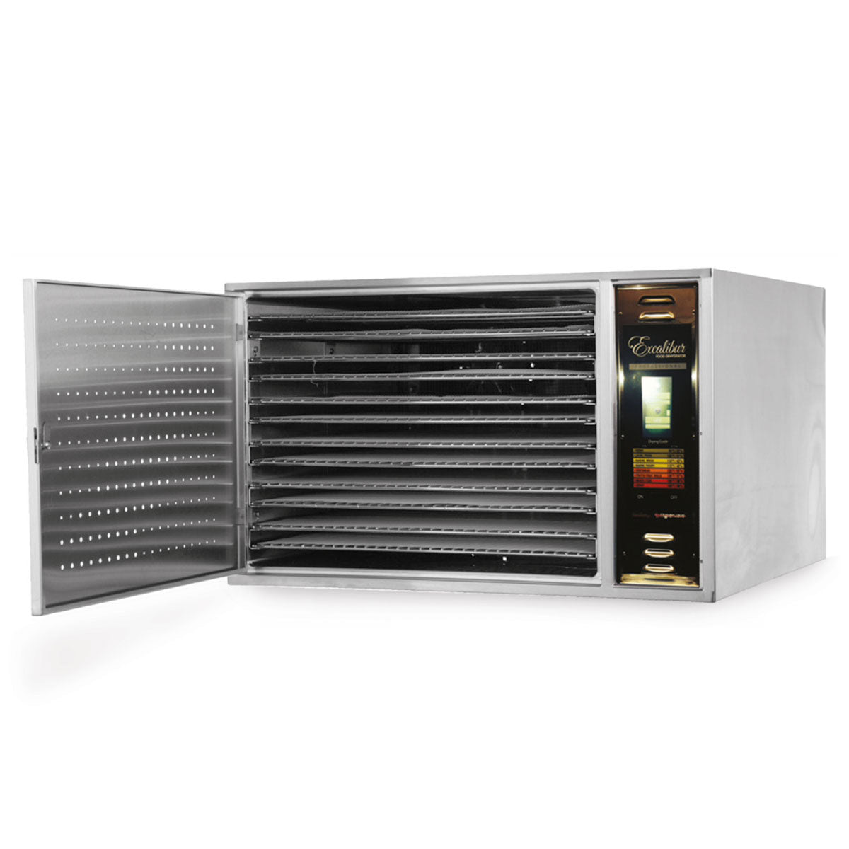 Deshidratador 12 Charolas en Acero Inoxidable Comercial con Panel Digital Excalibur COMM1