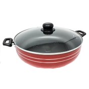 Arrocera 34 Cm con Tapa de Vidrio Antiadherente Roja Lamex 6591-3