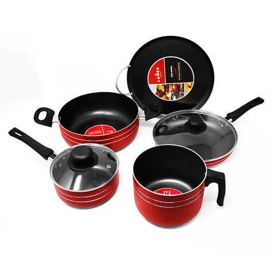 Batería de Cocina 7 Piezas Antiadherente Rubí Roja Lamex 6502-9