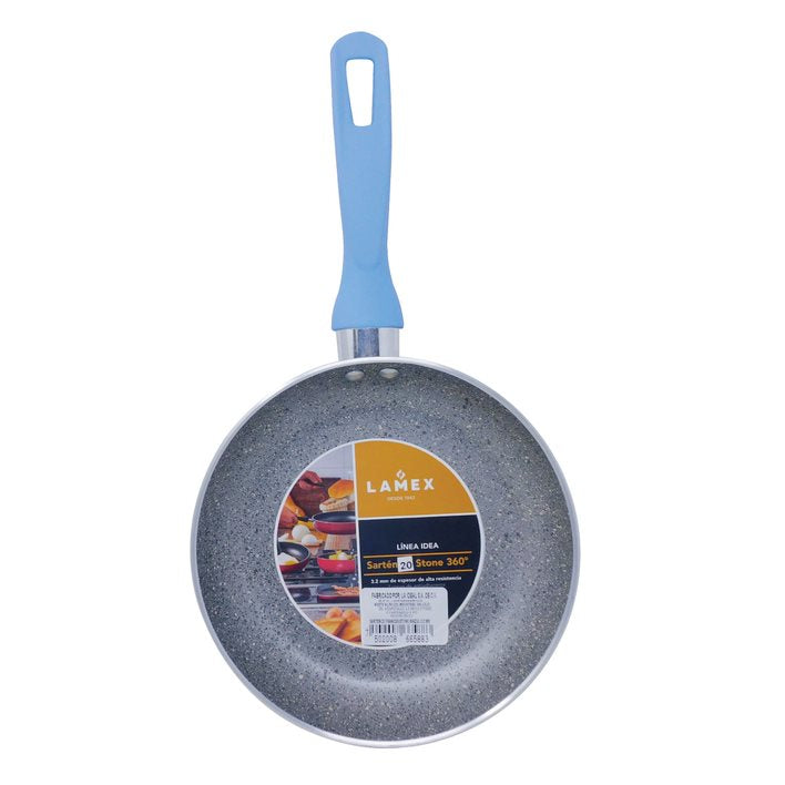 Sartén 20 cm Antiadherente Stone 360° Mango Azul Lamex 6588-3