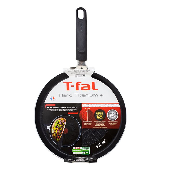 Crepera 25 cm Antiadherente Hard Titanium+ Negro T-Fal C3821082