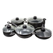 Batería de Cocina 16 Piezas Black Stone 360° Negro Lamex 6781-8